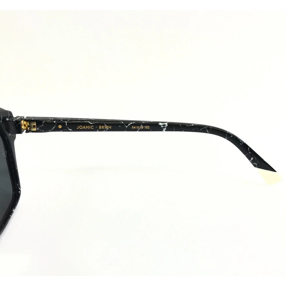 Etnia Barcelona Sunglasses JOANIC BKWH Black White Frames Gray Polarized Lenses